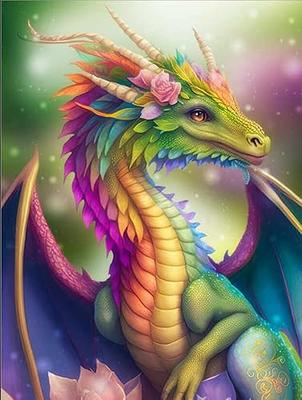 Colorful dragon, 5D diamond painting - Square or Round rhinestones