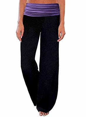 Gracyoga Women's Comfy Pajama Pants Wide Leg Lounge Palazzo Yoga Pants  Stretch Casual Floral Print Fold Waist Pants - Yahoo Shopping