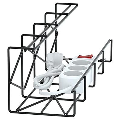 Workstream by Monoprice Under Desk Power Supply and Wire Management Cable  Tray Organizer, Steel, White 