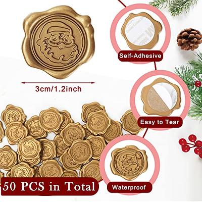 Transparent Gold Wax Seal Stickers 50Pcs Self Adhesive Wax Seals