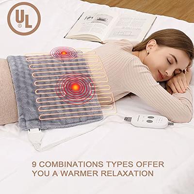 Weighted Heating Pad with Massager, Electric Heating Pad for Back