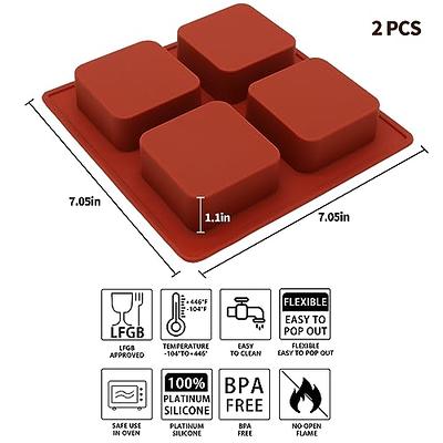 2 Pcs 4 Cavity Chocolate Covered Cookies Molds for S'mores, Square