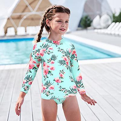 Arshiner 3 Piece Ruffle Sleeve Athletic Tankini Swimsuit for Girls