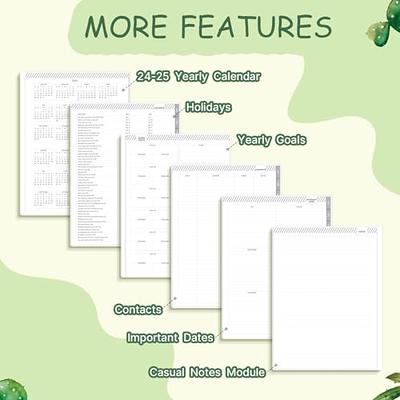 POPRUN 2024 Planner Daily Weekly and Monthly 8.5'' x 6.25'' - Vertical  Agenda 2024 with Hourly Schedule, Tabs & Calendars, Monthly Planner Spiral