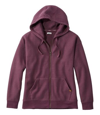 Women's L.L.Bean Birchwood Brushed Waffle Full Zip Hoodie