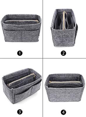 LEXSION Felt Purse Bag Organizer Insert with zipper Bag Tote