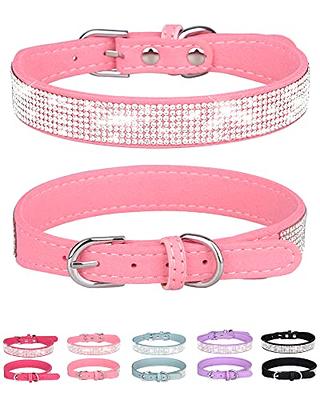 Bling Dog Collar for Small Medium Large Dogs, Crown Rhinestone Dog Collars  for Girl and boy Dog, Diamond Puppy Collars, Adjustable Leather Suede SOFE  Cat Collar . 