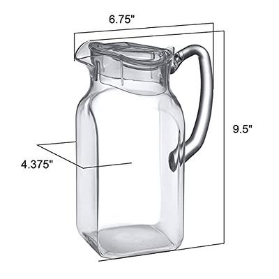 Break Resistant Clear Plastic Pitcher with Lid and 4 Tumbler