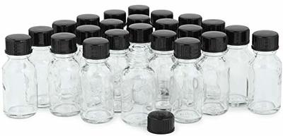 Vivalpex, 12, Clear, 2 oz Glass Bottles with Lids