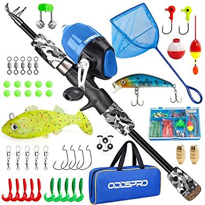 ODDSPRO Kids Fishing Pole - Kids Fishing Starter Kit - with Tackle Box, Reel,  Practice Plug, Beginner's Guide and Travel Bag for Boys, Girls - Yahoo  Shopping