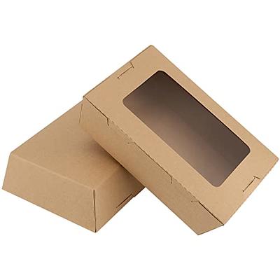 50pack Take Out Food Containers Kraft Brown Food Boxes With Film