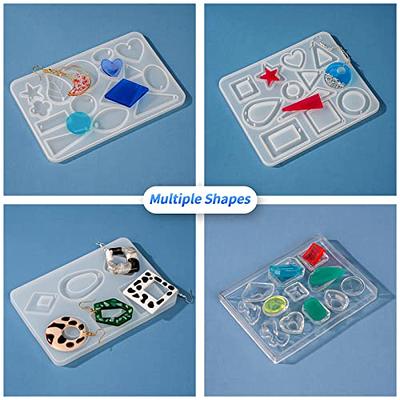 Kizcmvre Resin Jewelry Molds Kit, Resin Jewelry Molds, with 5 Earring Resin Molds, Earring Hooks, Jump Ring, Eye Pins for Resin Jewelry.