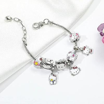 Pink Kitty Cat Fairy Princess European Charm Bracelet - Small Girl