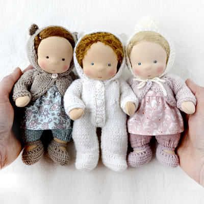 CUSTOM Waldorf doll mini baby 7 inch (18 cm) tall. Natural fiber  personalized organic pocket Steiner doll - 3. light brown skin/11 - Yahoo  Shopping