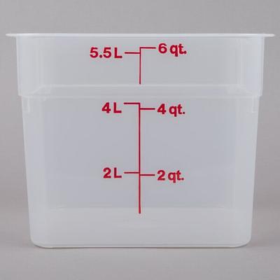 Vigor 22 Qt. Translucent Square Polypropylene Food Storage Container and  Blue Lid