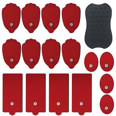 TENS Unit Pads, 40PCS Round Electrodes Pads, 1.25 Reusable Carbon  Electrotherapy Pads for EMS Muscle Stimulator, with 2.0 mm Pigtail  Connectors