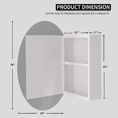 kleankin 23.5 Inch x 27.5 Inch Medicine Cabinet with Mirrored Door