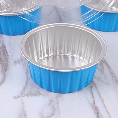 10PCS Aluminum Foil Tin Cup Pudding Cake Mold Reusable Small