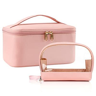 Makeup Bag Cosmetic Bags Small for Women Ladies Zipper Pouch Makeup  Organizer Waterproof Cute (Light Pink)