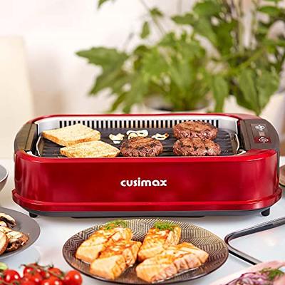 Smokeless Indoor Grill, CUSIMAX Electric Grill with Tempered Glass Lid,  1500 Indoor Grill & Flat Top Griddle for Cusimax Smokeless Grills, Pancake