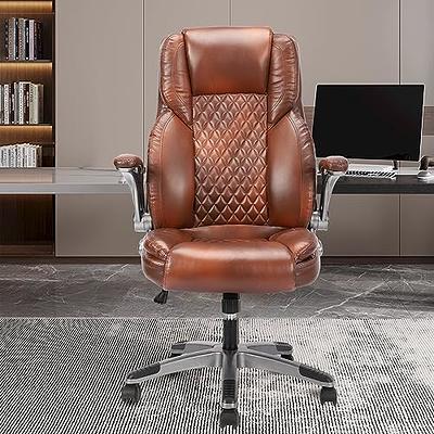 PU Leather Ergonomic Gaming Chair with Flip-up Armrests and Lumbar Sup