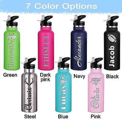 Personalized Water Bottles 12oz/26oz Bulk, Custom Sports Insulated  Stainless Steel Bottle Engraved Logo Name for School Kids Adult in 2023