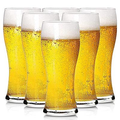 Vikko Beer Mug, Set of 4 Glass Beer Mugs, 17 Ounce, Dishwasher Safe Durable  Drinking Glass for Craft Brews, Beer or Water