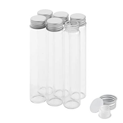 Dandat 80 Pcs 65ml Clear Flat Plastic Test Tubes with Screw Caps, Plastic  Tubes Containers Storage Tubes with Caps Test Lab Tubes for Sample Testing