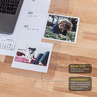 Awnour Clear Desk Mat on Top of Desks - 24 x 14 Inches - Clear Transparent Plastic Desk Protector - Desk Writing Mat for Office and Home