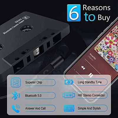  Car Audio Bluetooth Cassette Receiver, Bluetooth 5.0 Cassette  Adapter for Car, Smart Phone Wireless Audio to Car Cassette Player,Hands  Free Call HiFi Stereo Sound MP3 Player : Electronics