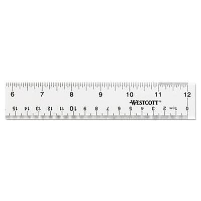 Westcott Vintage 6 Wooden Pocket Ruler w Metal Straight Edge