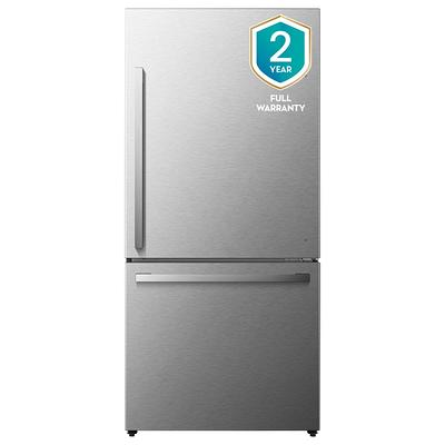 Haier 16.8-cu ft Counter-depth Bottom-Freezer Refrigerator (Stainless)  ENERGY STAR in the Bottom-Freezer Refrigerators department at