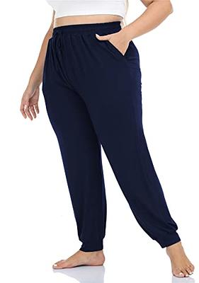 Sarin Mathews Women's Capri Yoga Pants Drawstring Joggers Pants with  Pockets Plus Size