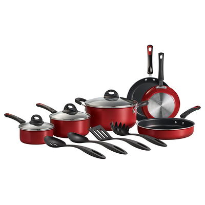 Rachael Ray 14pc Hard Enamel Nonstick Cookware Red Gradient