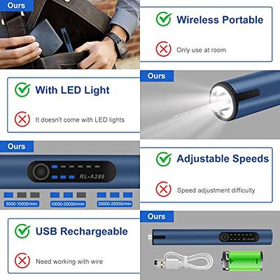  Engraving Pen with LED Light,USB Rechargeable Engraver Pen with  35bits,Mini Electric Engraving Machines Etching Pen Cordless Handheld  Etcher Engraver Tool for DIY Jewelry Metal Wood Stone Glass (Blue)