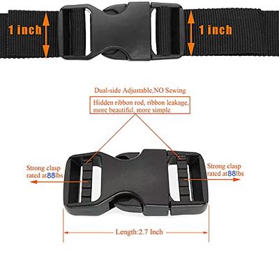 Side Release Buckles,heavy Duty Plastic Buckle Clips Snaps Backpack Belt  Replacement Buckle(4 Pcs, Black) Best Gift