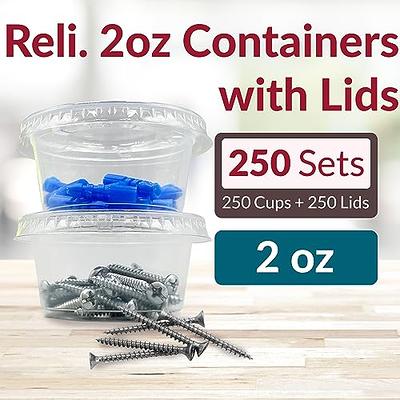 RIKICACA 4oz Containers with Lids 200 Pack Small Plastic