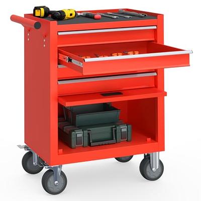 Aukfa Tool Chest, 2 in 1 Steel Rolling Tool Box & Cabinet On