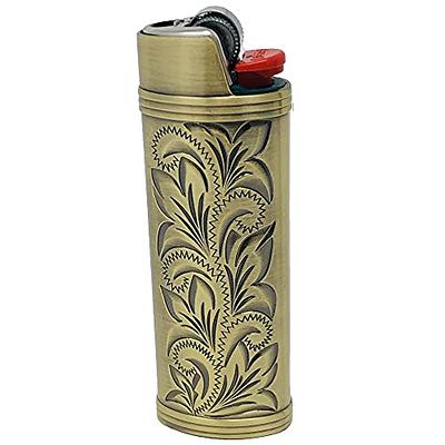 3 Pack Vintage Floral Metal Lighter Case For Mini Bic Lighter J5