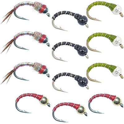 Wild Water Fly Fishing Orange Squirmy Worm Flies Tungsten Bead Head - Size  12 - Pack of 6 - Yahoo Shopping