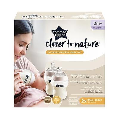 Tommee Tippee Anti-Colic Baby Bottle, Slow Flow Breast-Like Nipple and  Unique Anti-Colic Venting System, 9oz, 1 Count, Clear