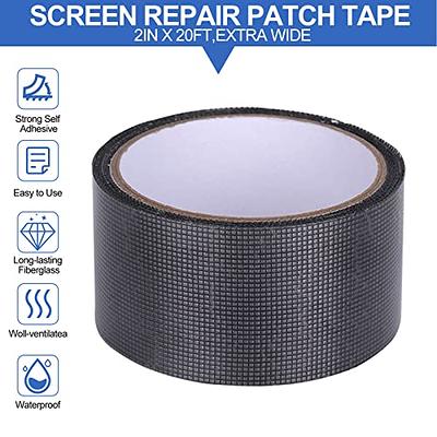 Screen Repair Tape - 20ft x 2in Door Window Screen Patch Repair Kit,  Fiberglass Covering Mesh Repair Tape Strong Adhesiv Seal for Repair Holes  Tears