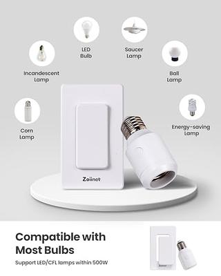 Zoiinet 500W Remote Control Light Bulb Socket, Wireless Light