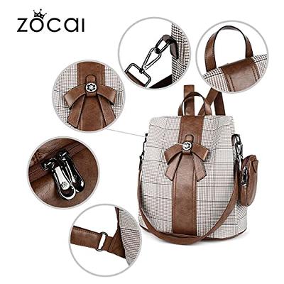 ZOCAI Backpack Purse for Women Fashion Backpack Purses PU Leather Daypacks  Anti-Theft Shoulder Bag Satchel Purse(Brown) - Yahoo Shopping