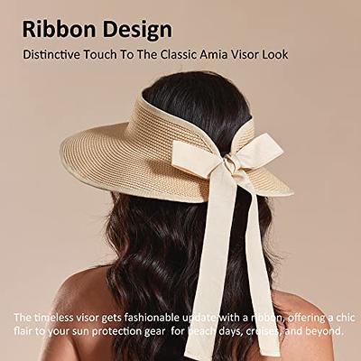 Joywant Sun Visor Hats for Womens, Straw Beach UPF50+ Summer Visors Hat  with Ribbon Beige - Yahoo Shopping