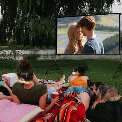 Projector Screen and Stand,Towond 150 inch Indoor Outdoor Projection  Screen, Portable 16:9 4K HD Rear Front Movie Screen with Carry Bag  Wrinkle-Free