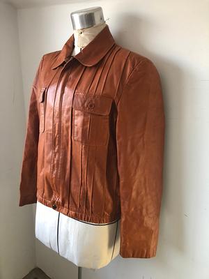 Vintage Sz M 70's Classic Leather Jacket.saxony. Soft Caramel