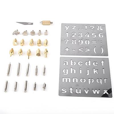 28-Piece Professional Wood Burning Pyrography Kit with Stencils, Pyrography  Wood Burning Alphabet Numbers Symbols Stamps Set Include 28 Assorted Wood  Burning/Carving/Embossing & Soldering Tips - Yahoo Shopping