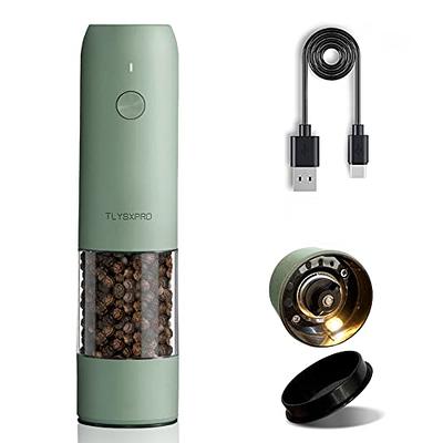 Upgraded Larger Capacity] Sangcon Gravity Electric Salt and Pepper Grinder  Set, USB Rechargeable With Dual Charging Base, Automatic One Hand  Operation, Adjustable Coarseness & Refillable, Blue-Gray - Yahoo Shopping