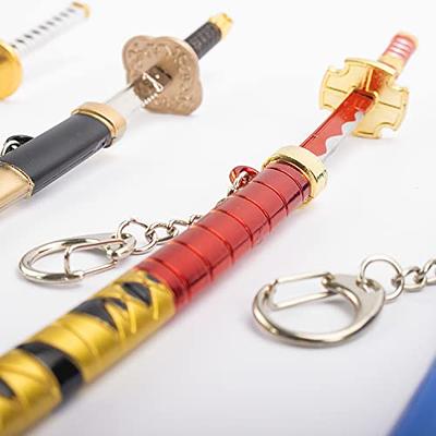 Simple polymer 4 Pcs Japanese Sword Keychains Small Pirate Knife